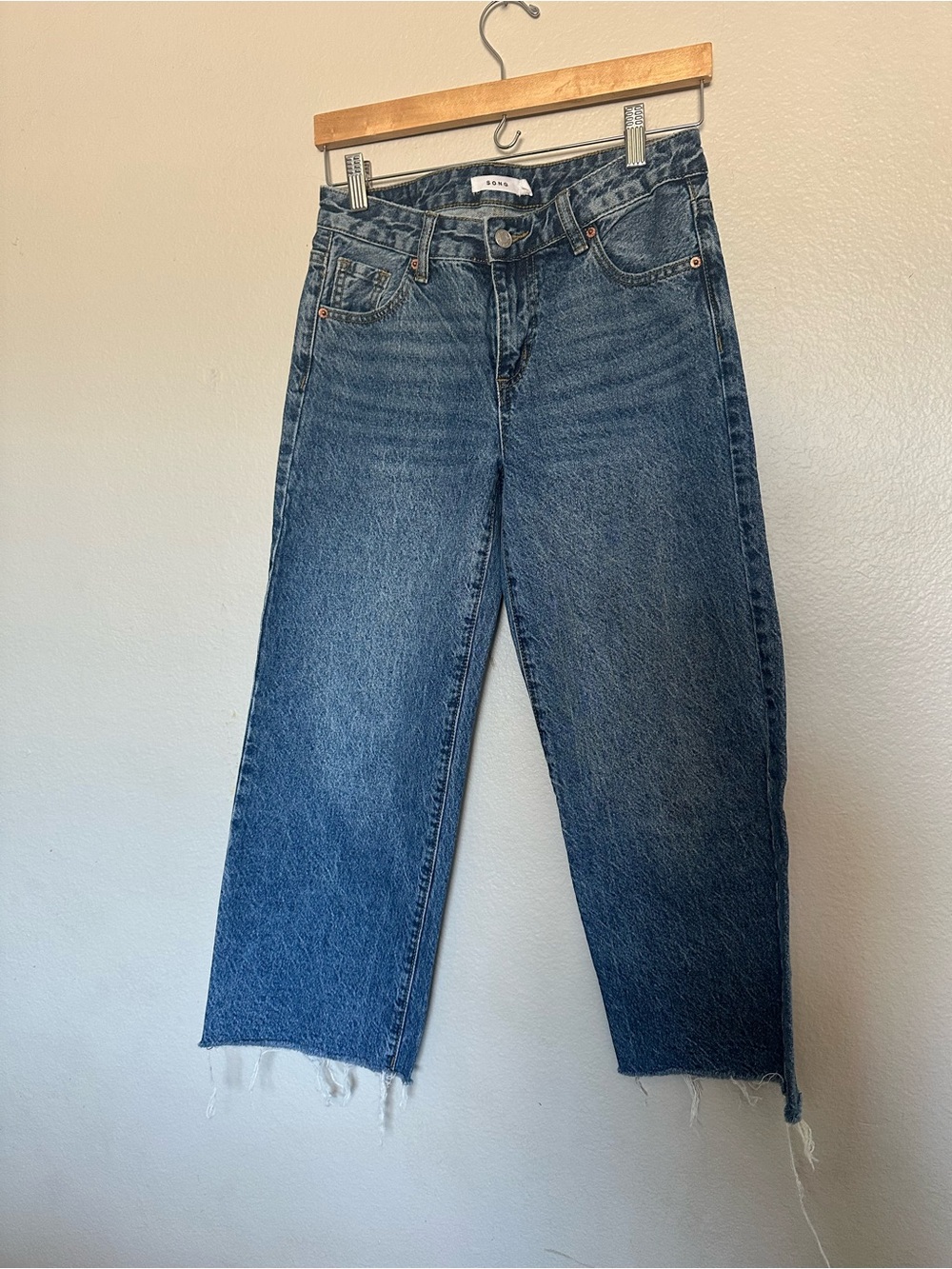 Washed Blue Straight Leg Women's Jeans - Unbranded